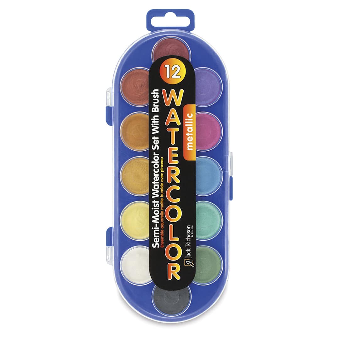 Open in modal - Richeson Opaque Watercolor Pan Set - Metallic, Set of 12