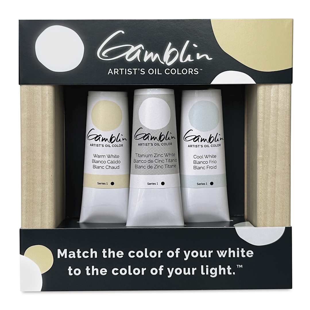 Open in modal - Gamblin Artist's Oil Color - Set of 3, Whites, 37 ml Tubes