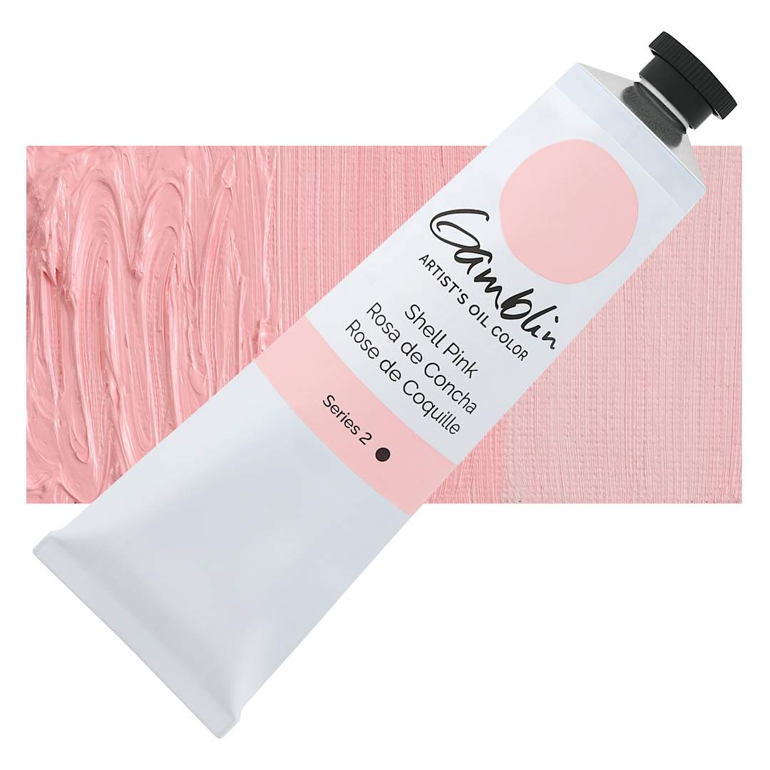 Open in modal - Gamblin Artist's Oil Color - Shell Pink, 150 ml tube and swatch