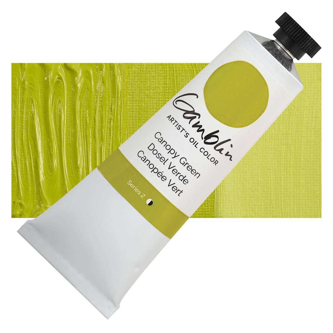 Open in modal - Gamblin Artist's Oil Color - Canopy Green, 37 ml tube and swatch