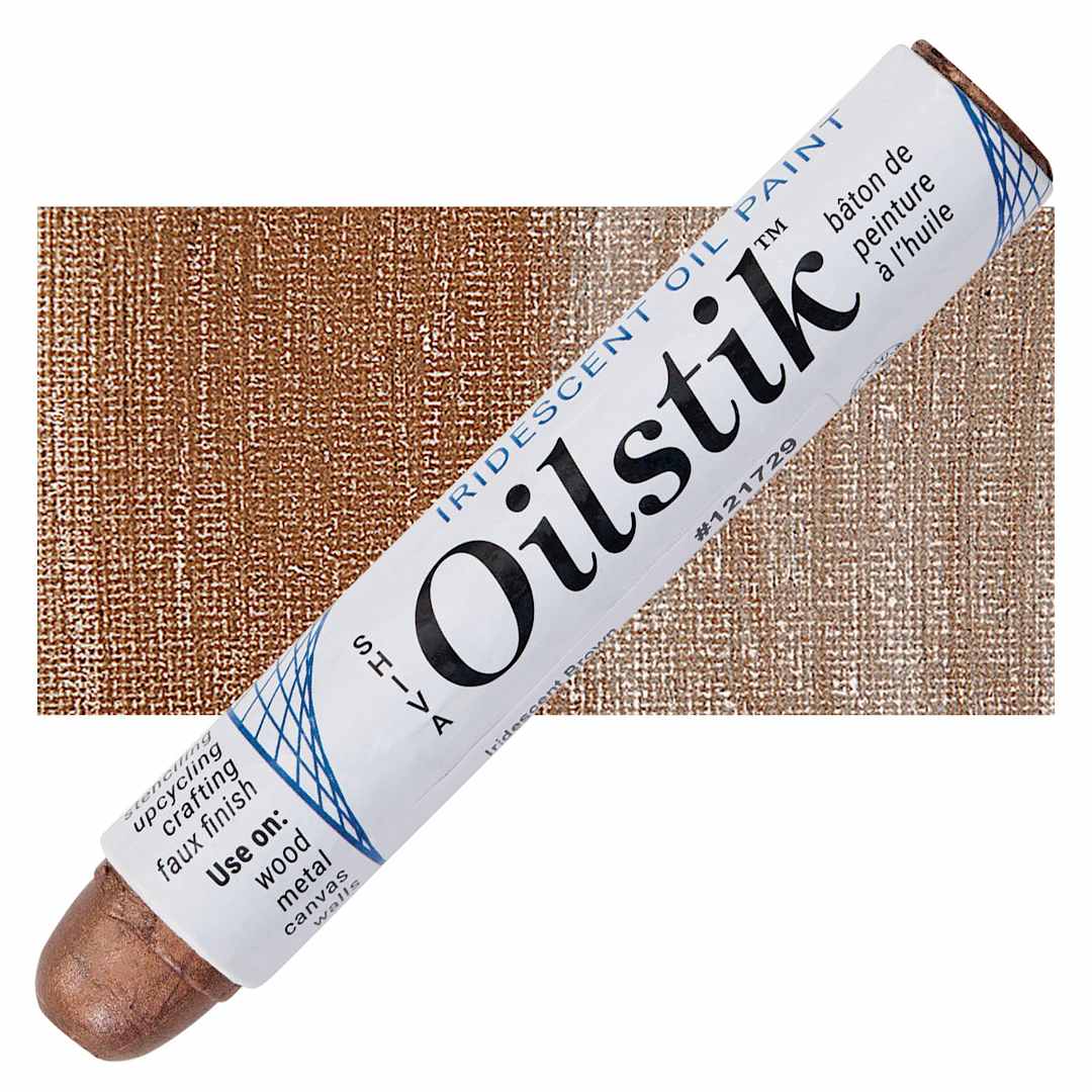 Open in modal - Shiva Oilstik Oil Paint - Iridescent Brown oilstik and swatch