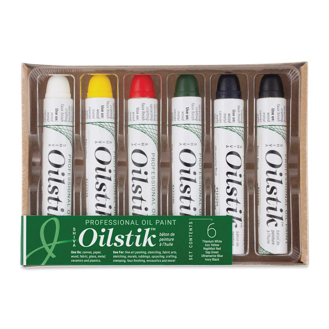 Open in modal - Shiva Oilstik Oil Paint - Set of 6, Basic Colors, 37 ml