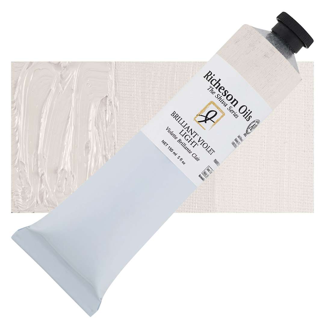 Open in modal - Shiva Signature Artist Oil Color - Brilliant Violet Light, 150 ml Tube and swatch