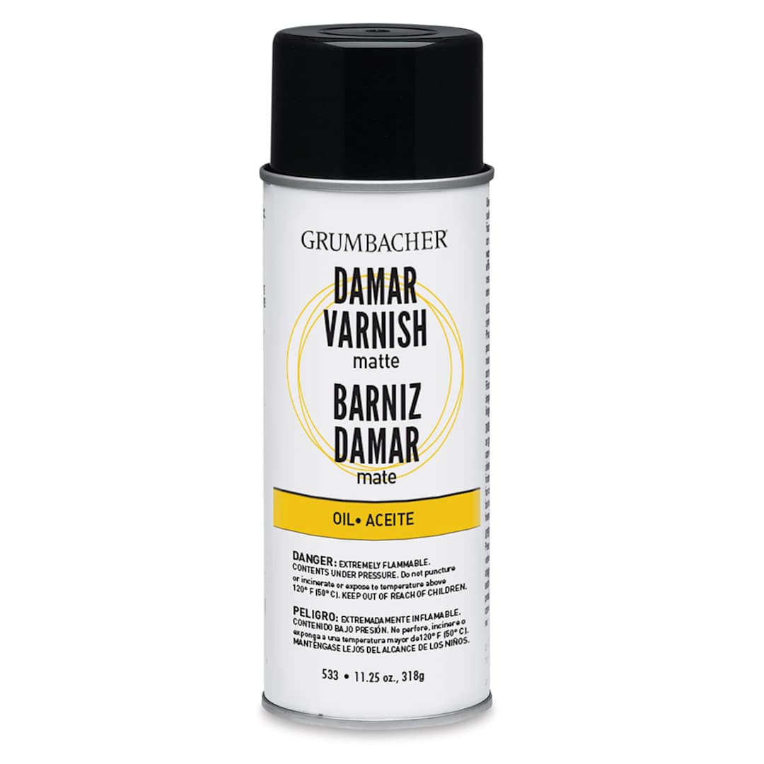 Open in modal - Grumbacher Damar Spray Varnish - Front view of Matte Varnish can