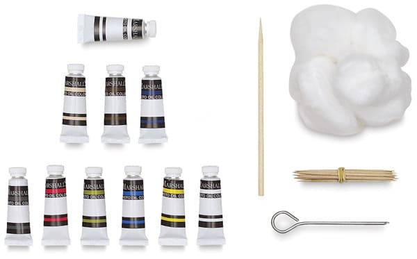 Open in modal - Marshall's Photo Oil Sets - Components of Learn to Color Set shown