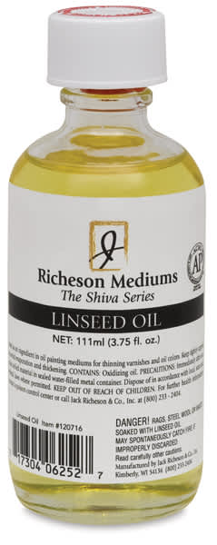 Open in modal - Richeson Shiva Linseed Oil - Front of 3.75 oz. bottle

