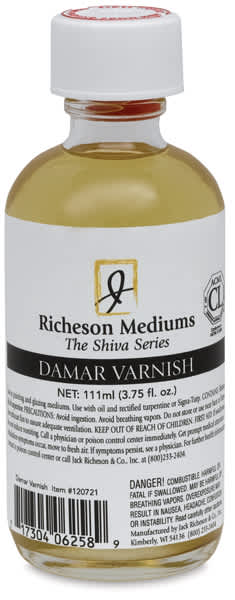 Open in modal - Richeson Shiva Damar Varnish - Front of 3.75 oz Bottle
