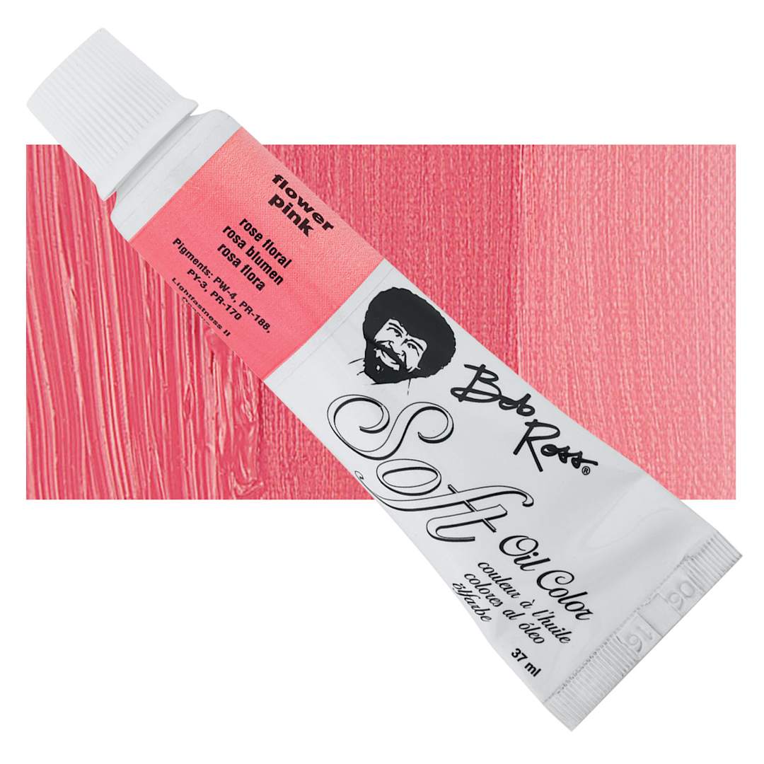 Open in modal - Bob Ross Soft Oil Color - Flower Pink, 1.25 oz tube and swatch