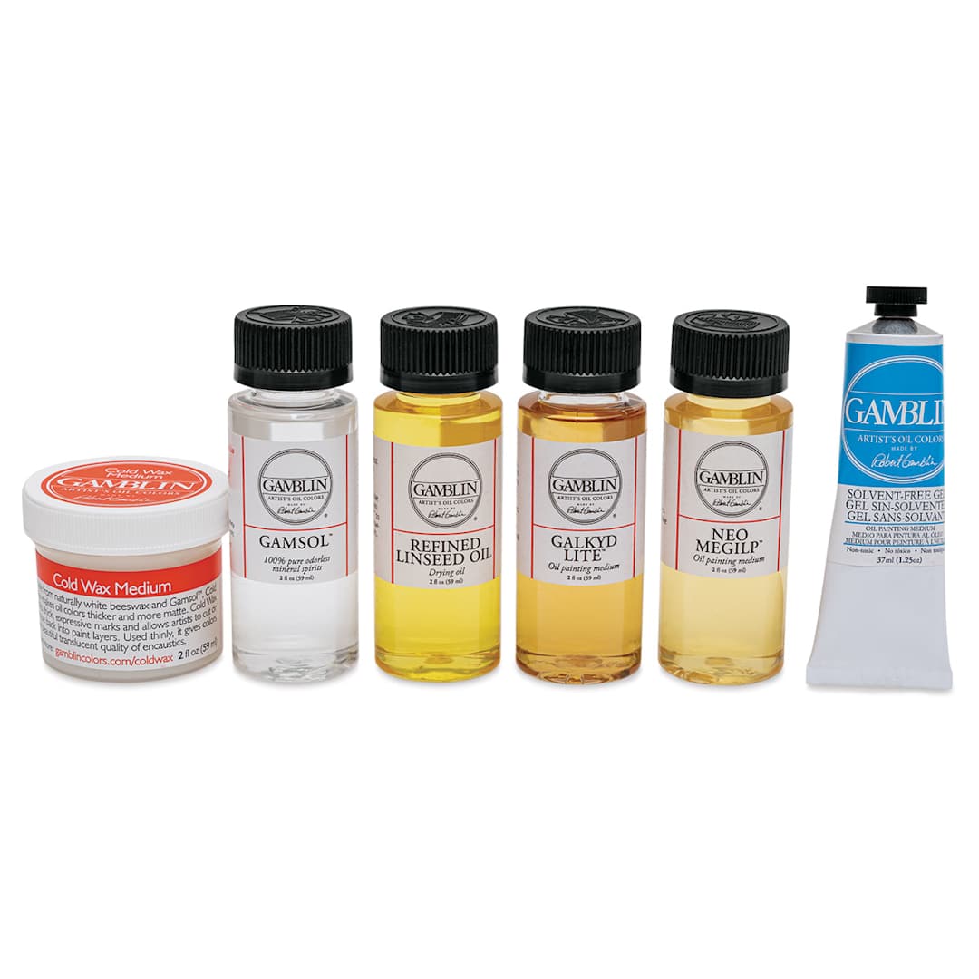 Open in modal - Gamblin Oil Painting Must Have Mediums, Set of 6