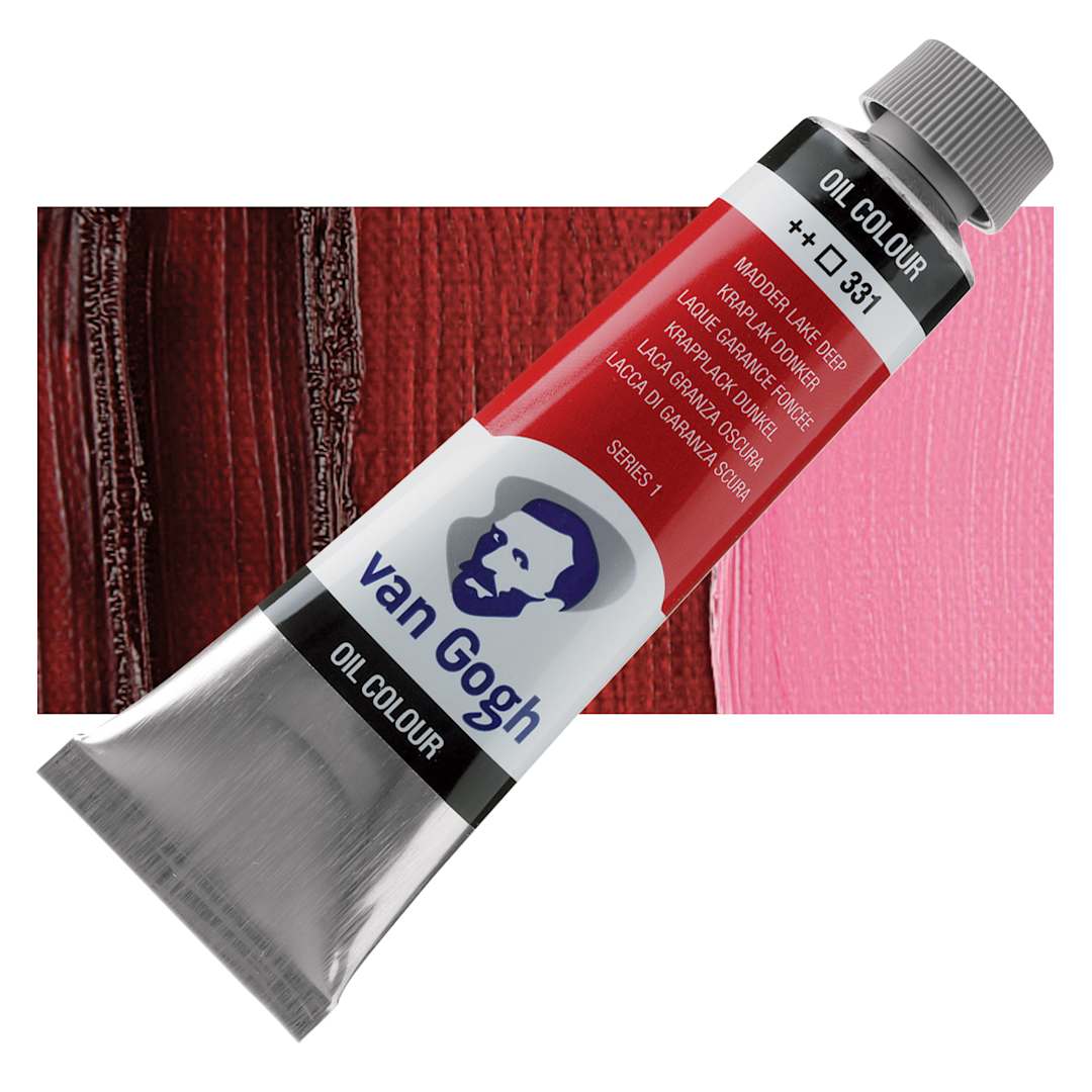 Open in modal - Van Gogh Oil Paint - Madder Lake Deep, 40 ml tube and swatch