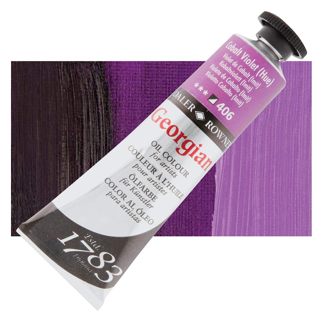Open in modal - Daler-Rowney Georgian Oil Color - Cobalt Violet Hue, 38 ml tube and swatch