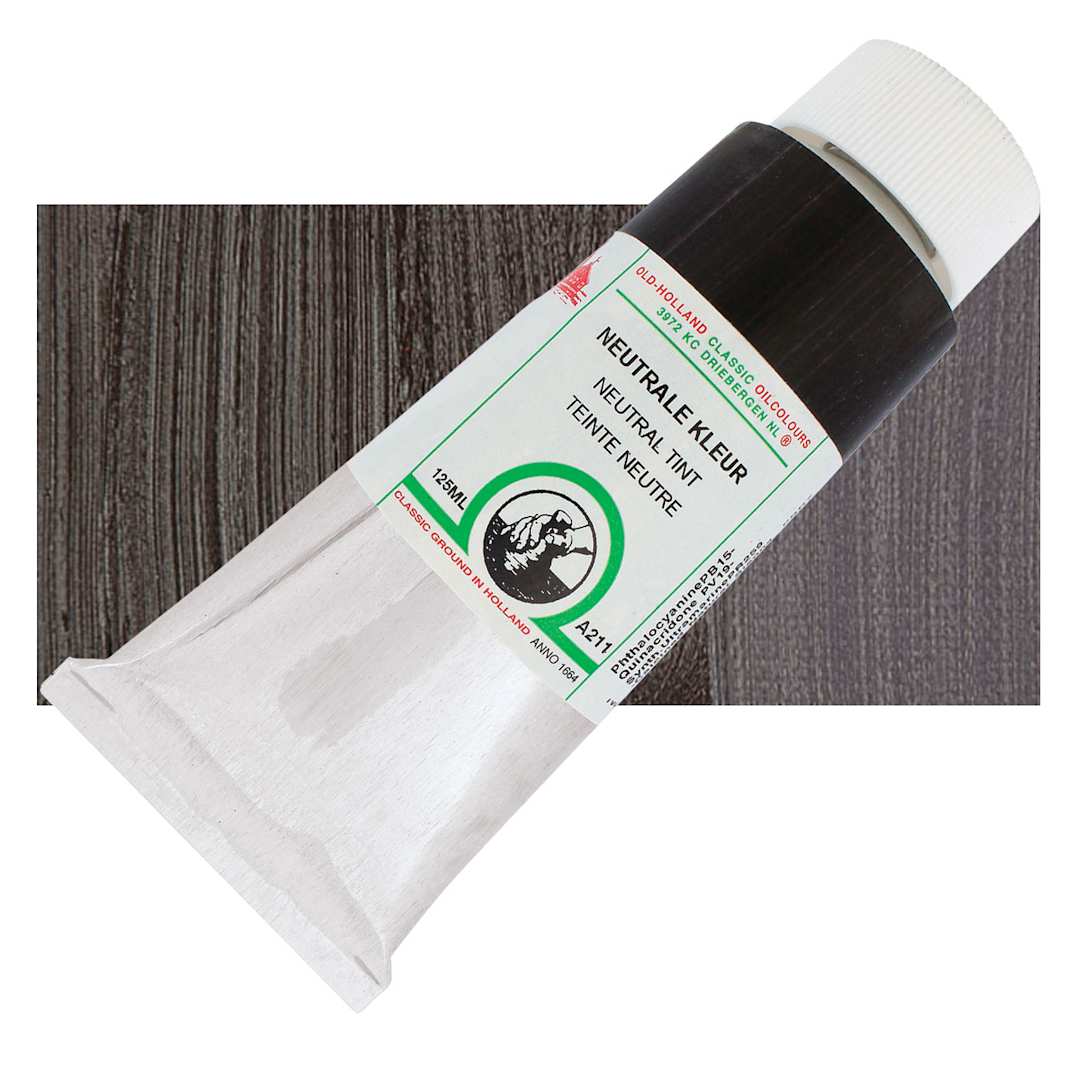 Open in modal - Old Holland Classic Oil Color - Neutral Tint, 125 ml tube and swatch