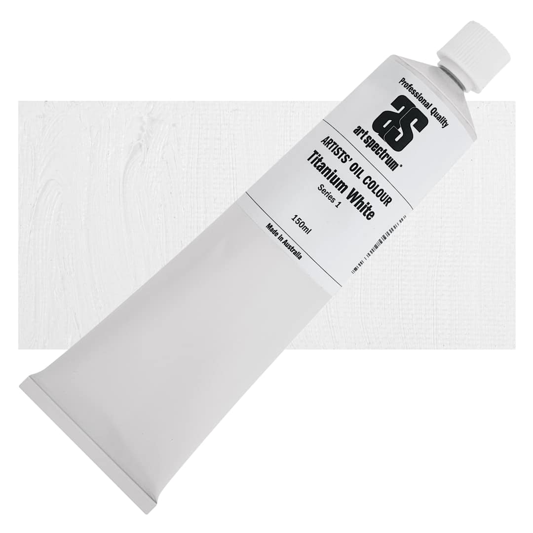 Open in modal - Art Spectrum Artists' Oil Paint - Titanium White, 150 ml tube and swatch