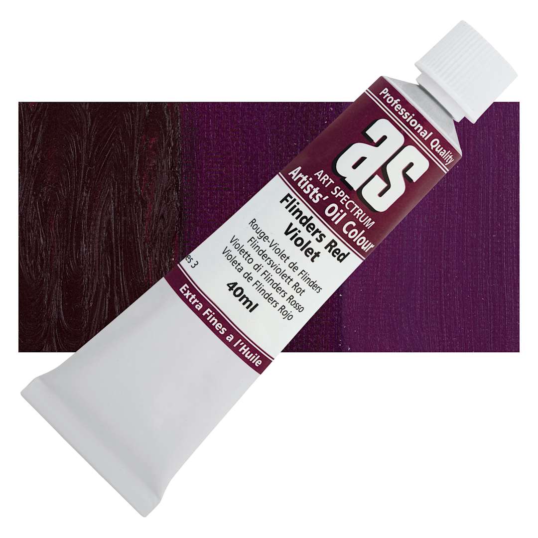 Open in modal - Art Spectrum Artists' Oil Paint - Flinders Red Violet, 40 ml tube and swatch