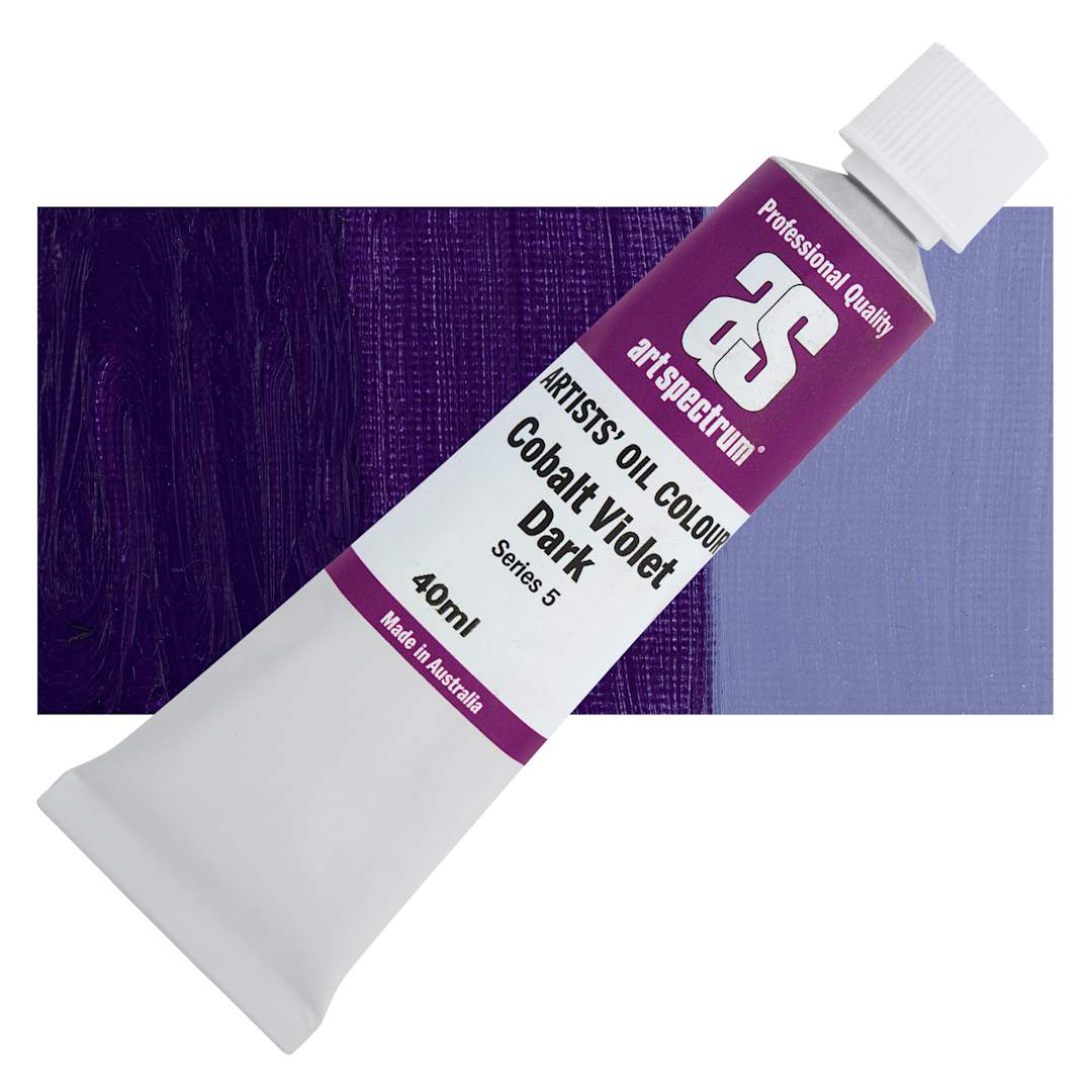 Open in modal - Art Spectrum Artists' Oil Paint - Cobalt Violet Dark, 40 ml tube and swatch