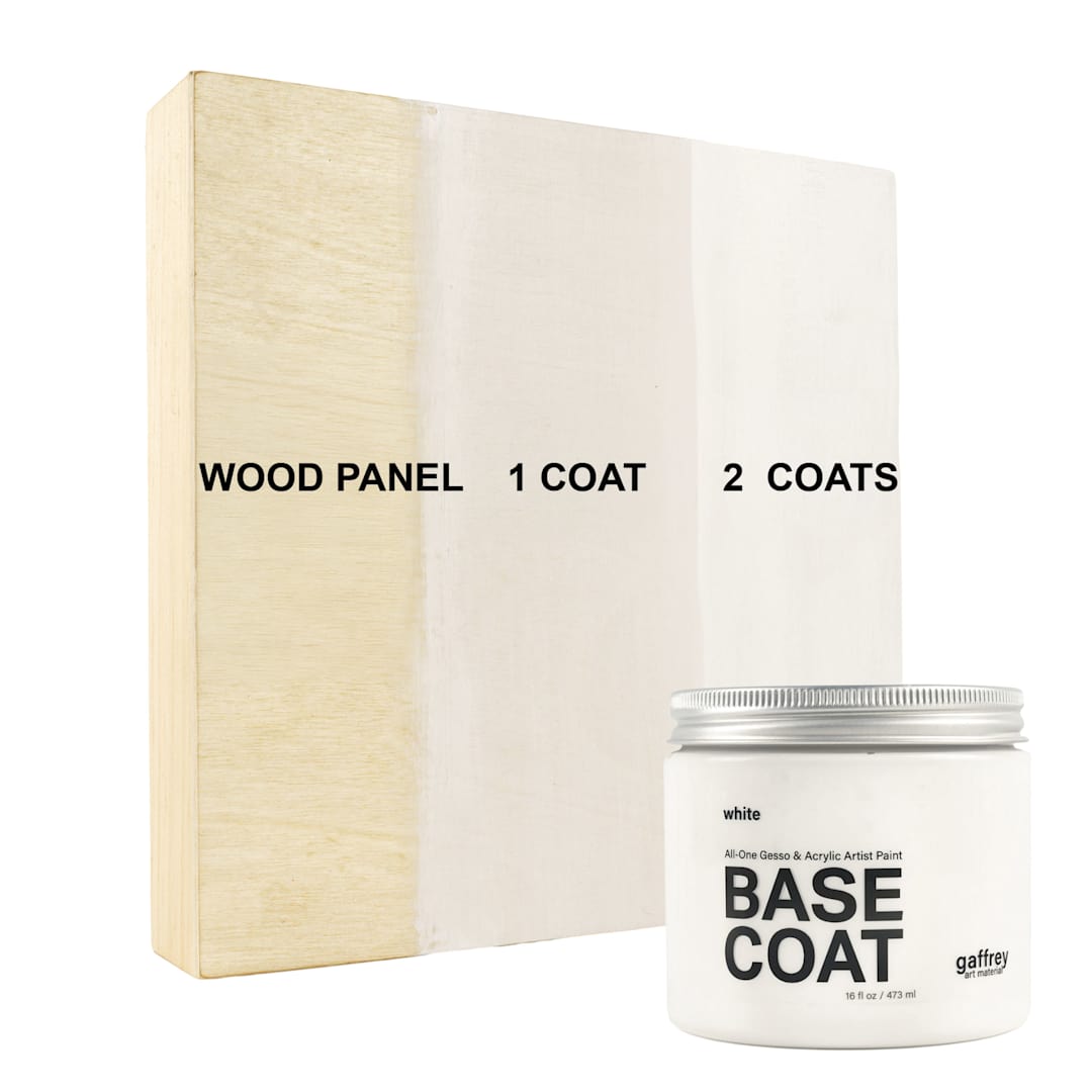 Open in modal - Gaffrey Acrylic Base Coat - White, 16 oz Jar and Swatch