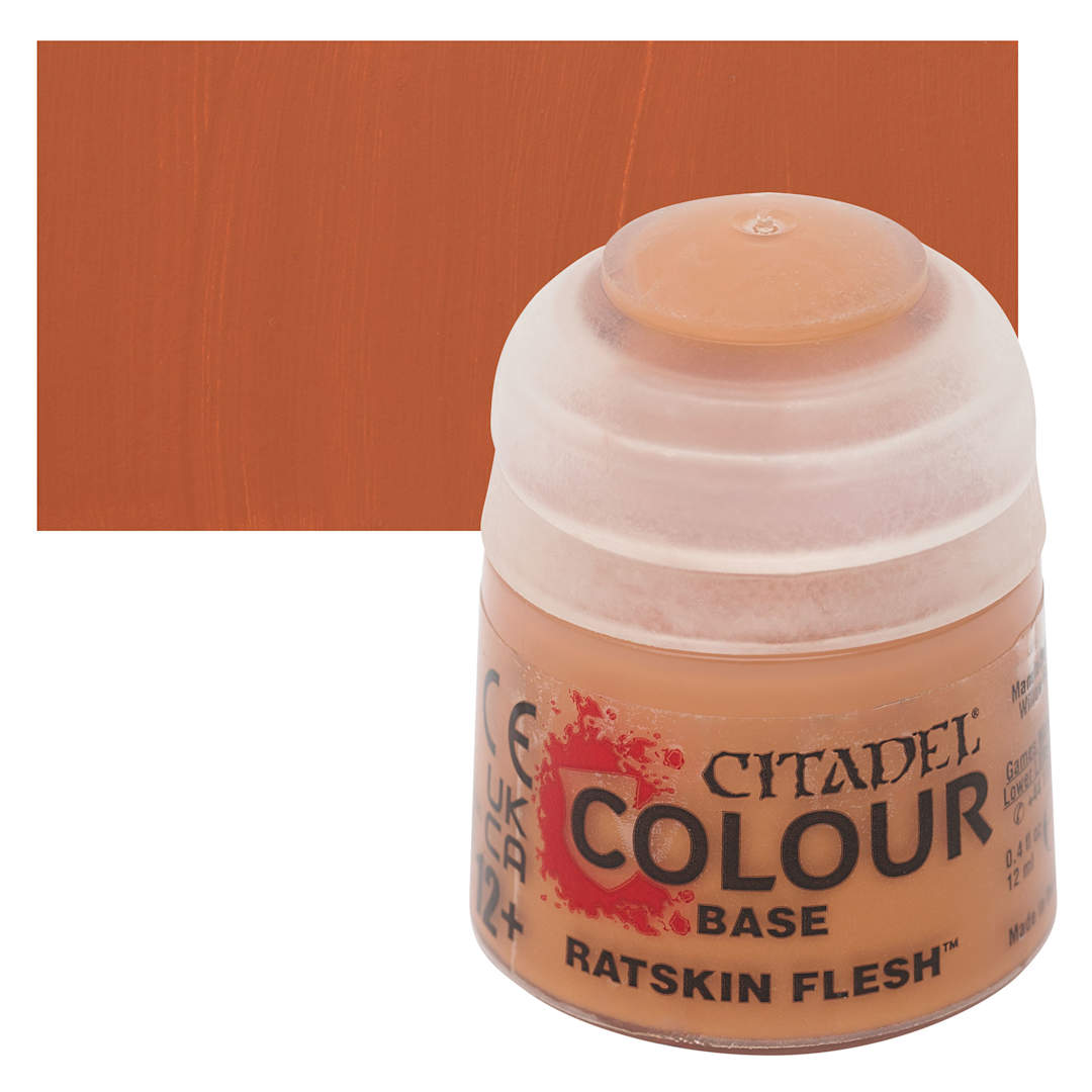 Open in modal - Warhammer Base Acrylic Paint - Ratskin Flesh, 12 ml jar and swatch