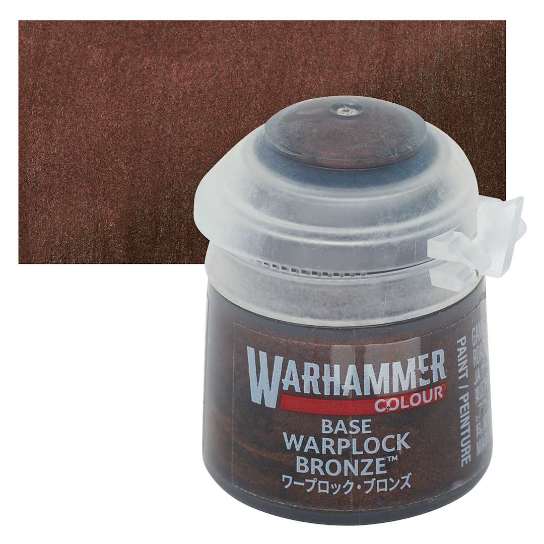 Open in modal - Warhammer Base Acrylic Paint - Warplock Bronze, 12 ml jar and swatch