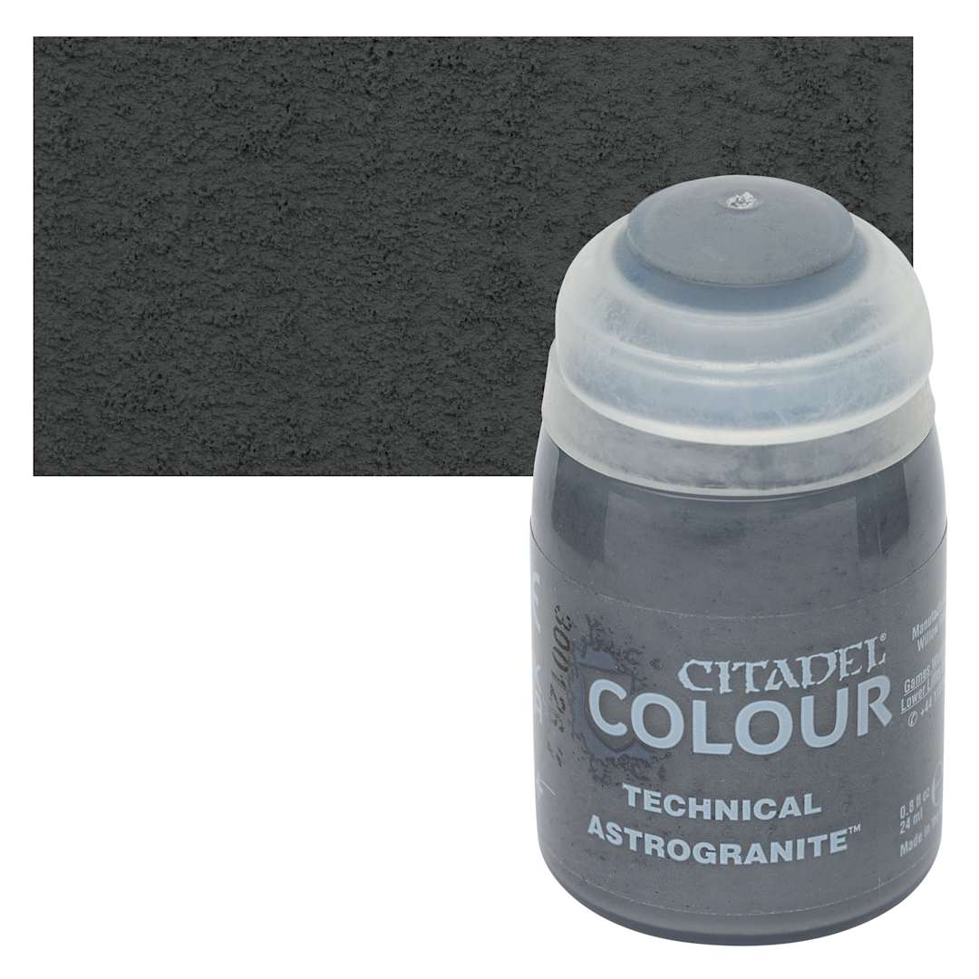 Open in modal - Citadel Technical Acrylic Paint - Astrogranite, 24 ml, swatch and bottle