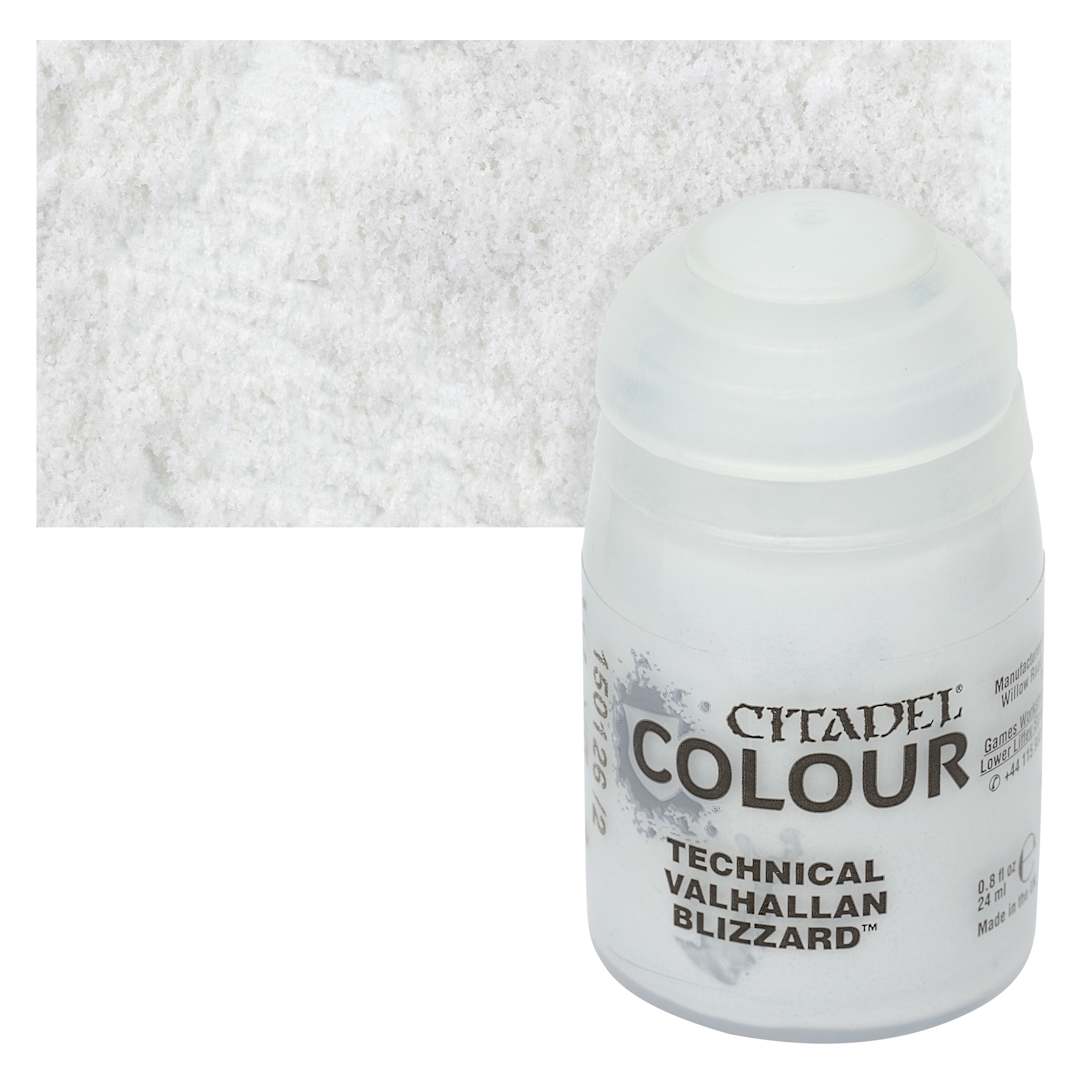 Open in modal - Citadel Technical Acrylic Paint - Valhallan Blizzard, 24 ml bottle and swatch