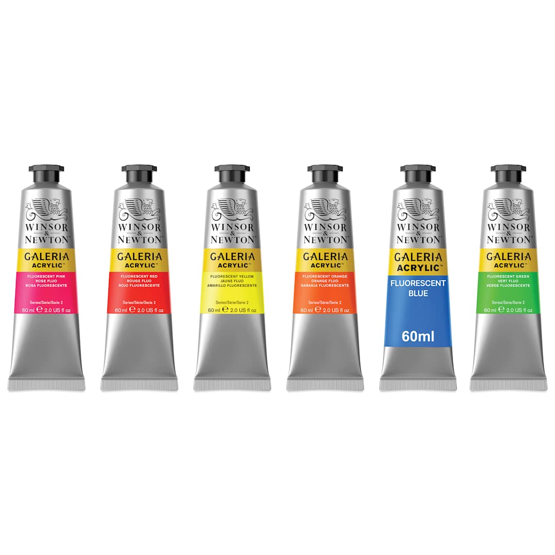 Open in modal - Winsor & Newton Galeria Acrylics - Set of 6, Fluorescent Colors, 20 ml