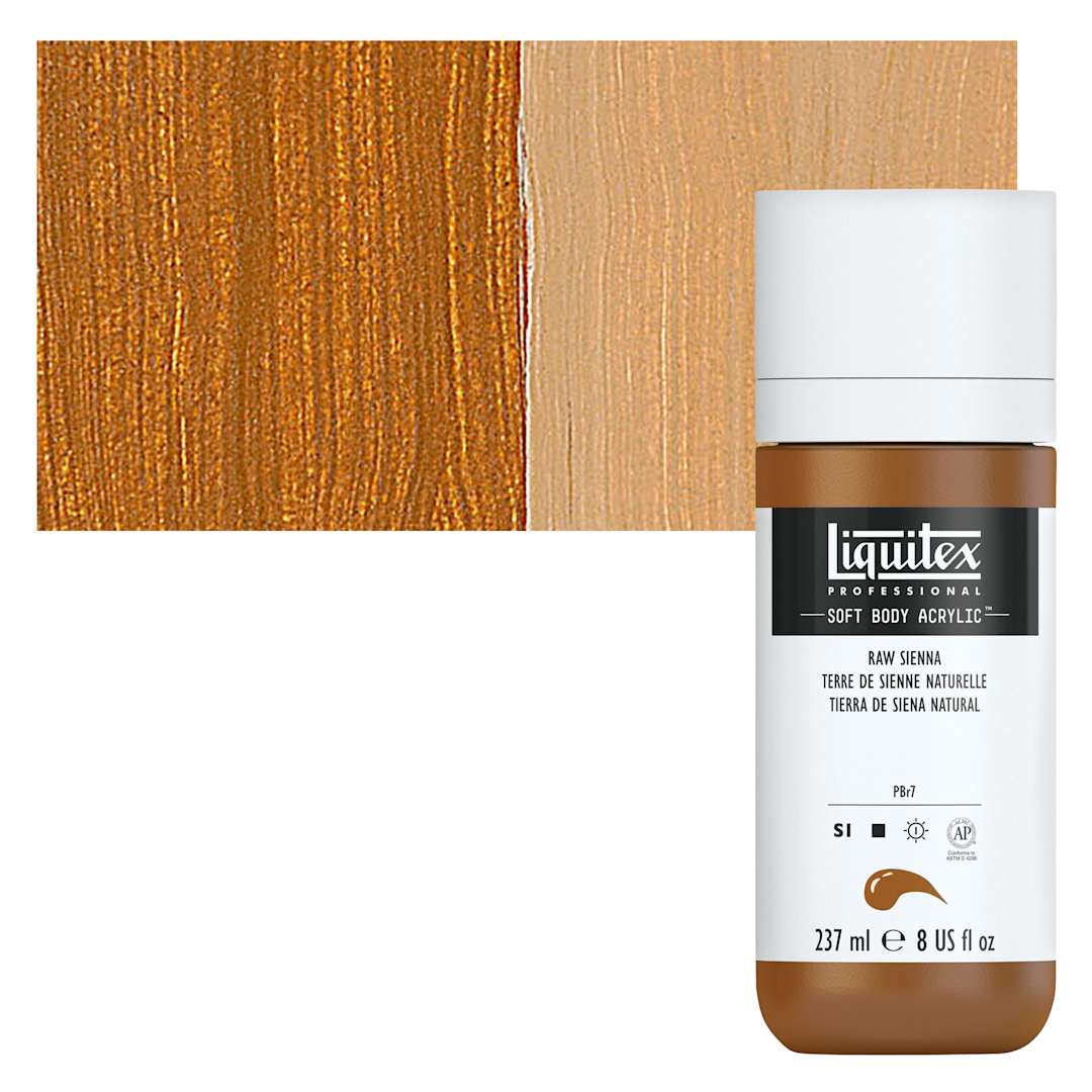 Open in modal - Liquitex Soft Body Artist Acrylic - Raw Sienna, 237 ml and swatch