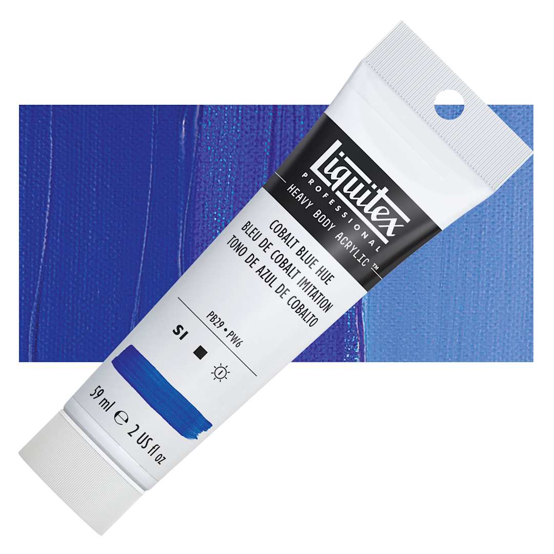 Open in modal - Liquitex Heavy Body Artist Acrylic - Cobalt Blue Hue, 2 oz Tube and swatch