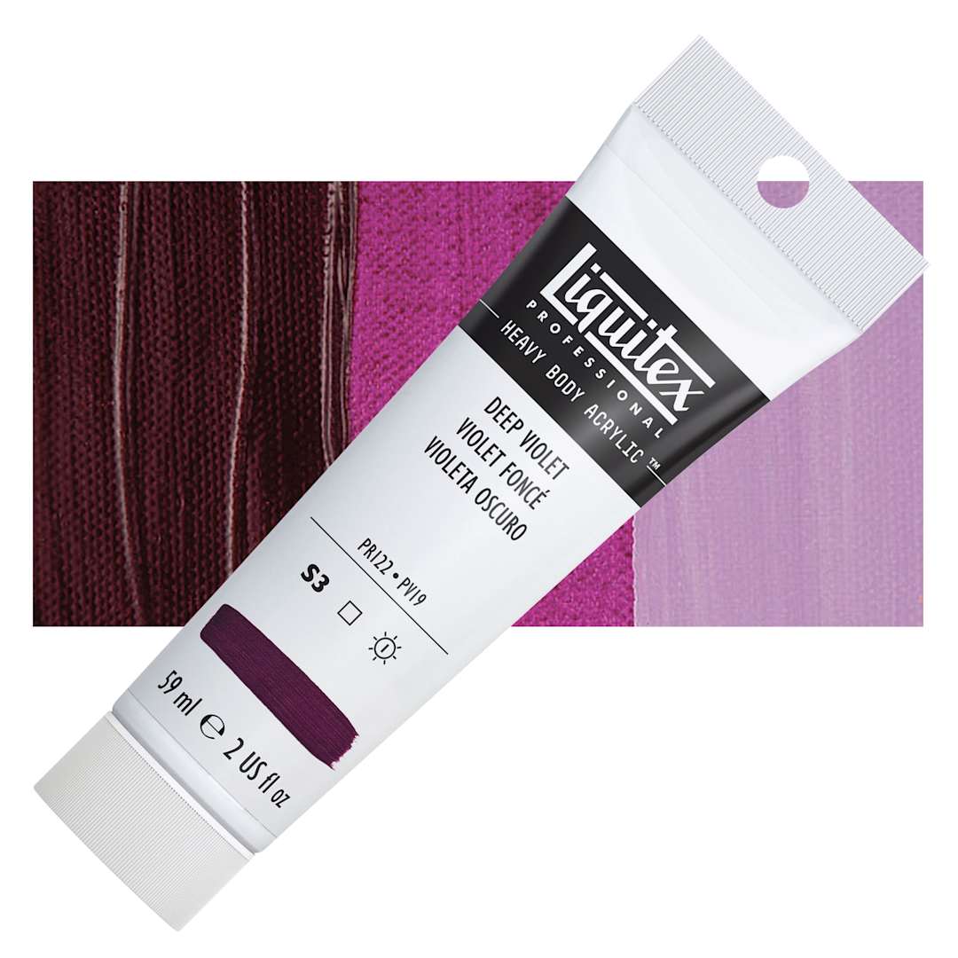 Open in modal - Liquitex Heavy Body Artist Acrylic - Deep Violet, 2 oz Tube and swatch