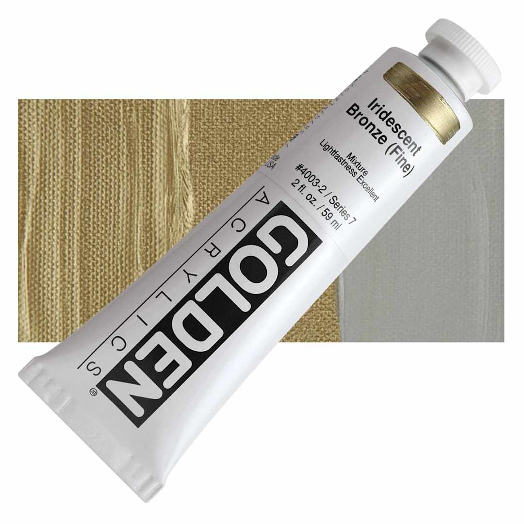 Open in modal - Golden Heavy Body Artist Acrylic - Iridescent Bronze (Fine), 2 oz Tube and swatch