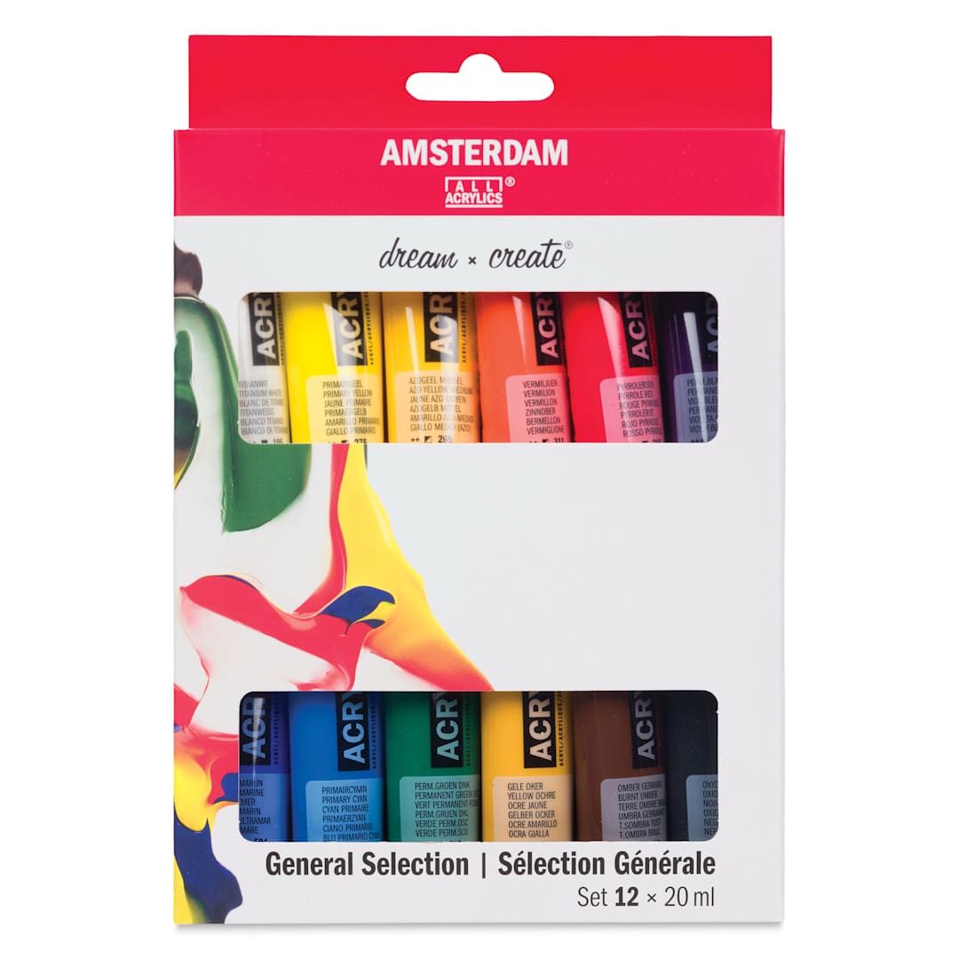Open in modal - Amsterdam Standard Series Acrylics - Set of 12, General Colors, 20 ml Tubes