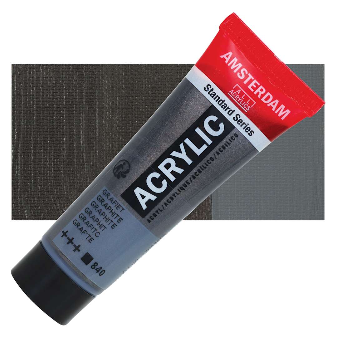 Open in modal - Amsterdam Standard Series Acrylic - Graphite, 20 ml Tube and swatch