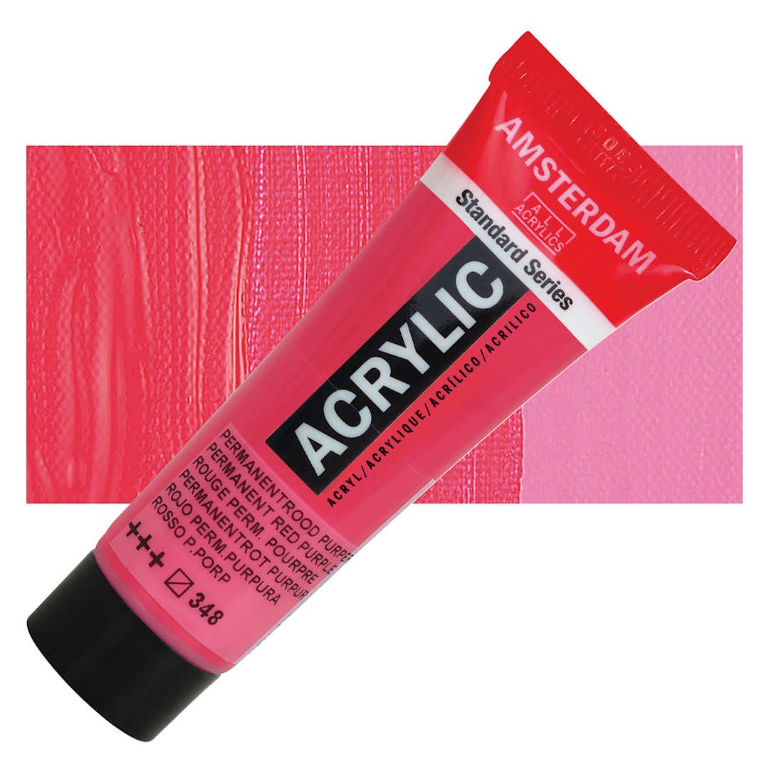 Open in modal - Amsterdam Standard Series Acrylic - Permanent Red Purple, 20 ml Tube and swatch