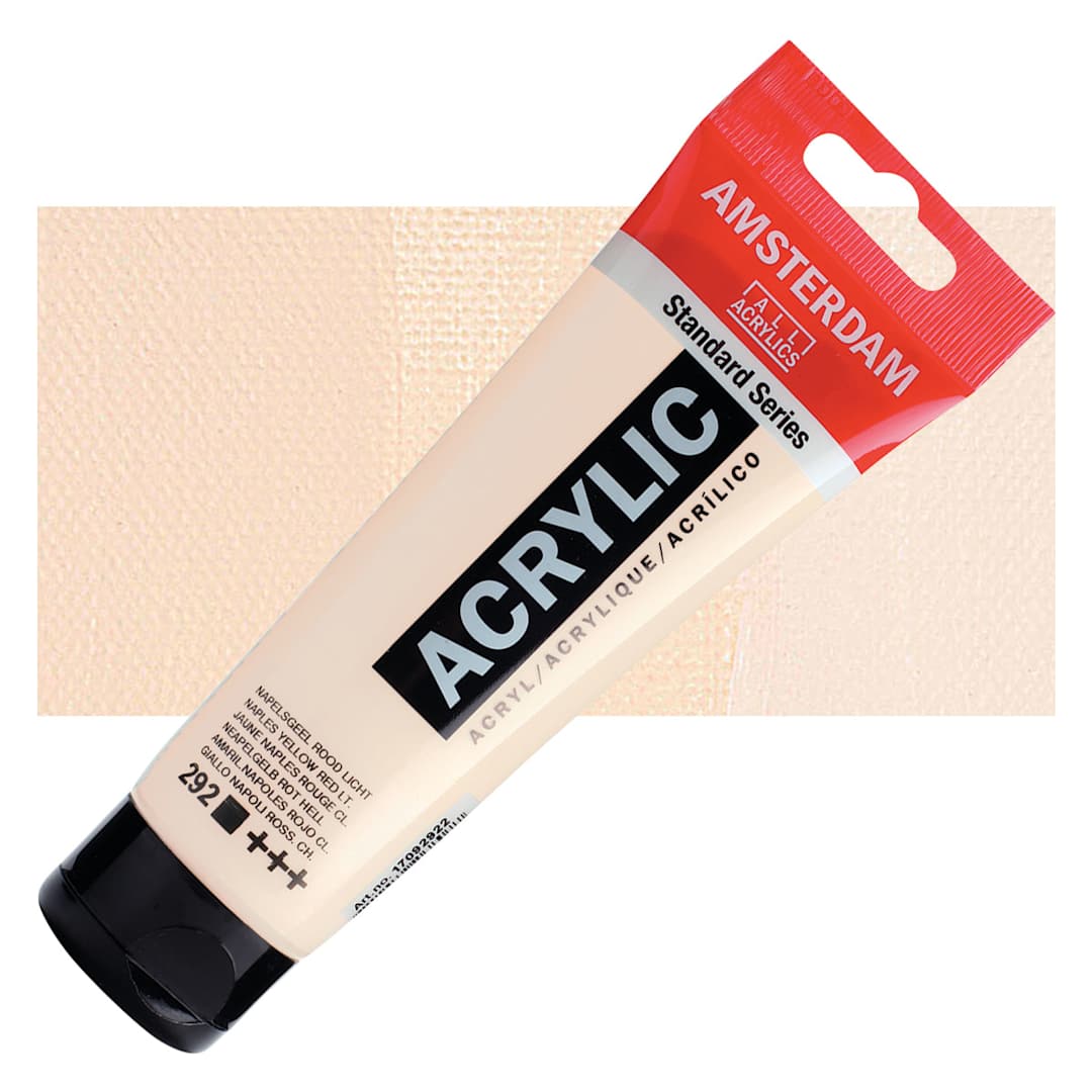 Open in modal - Amsterdam Standard Series Acrylic Paint - Naples Yellow Red Light, 120 ml Tube and swatch