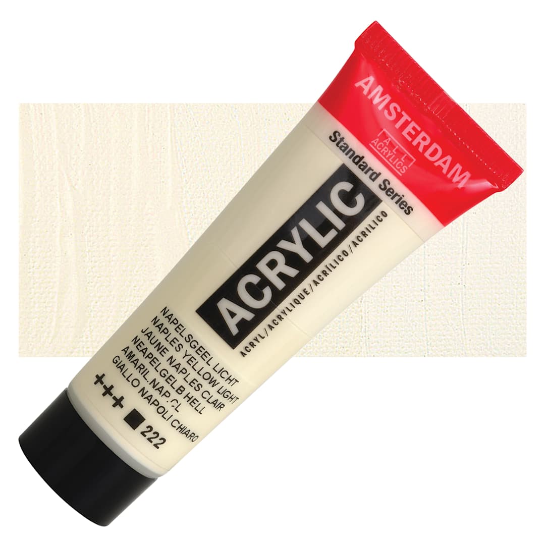 Open in modal - Amsterdam Standard Series Acrylic - Naples Yellow Light, 20 ml Tube and swatch