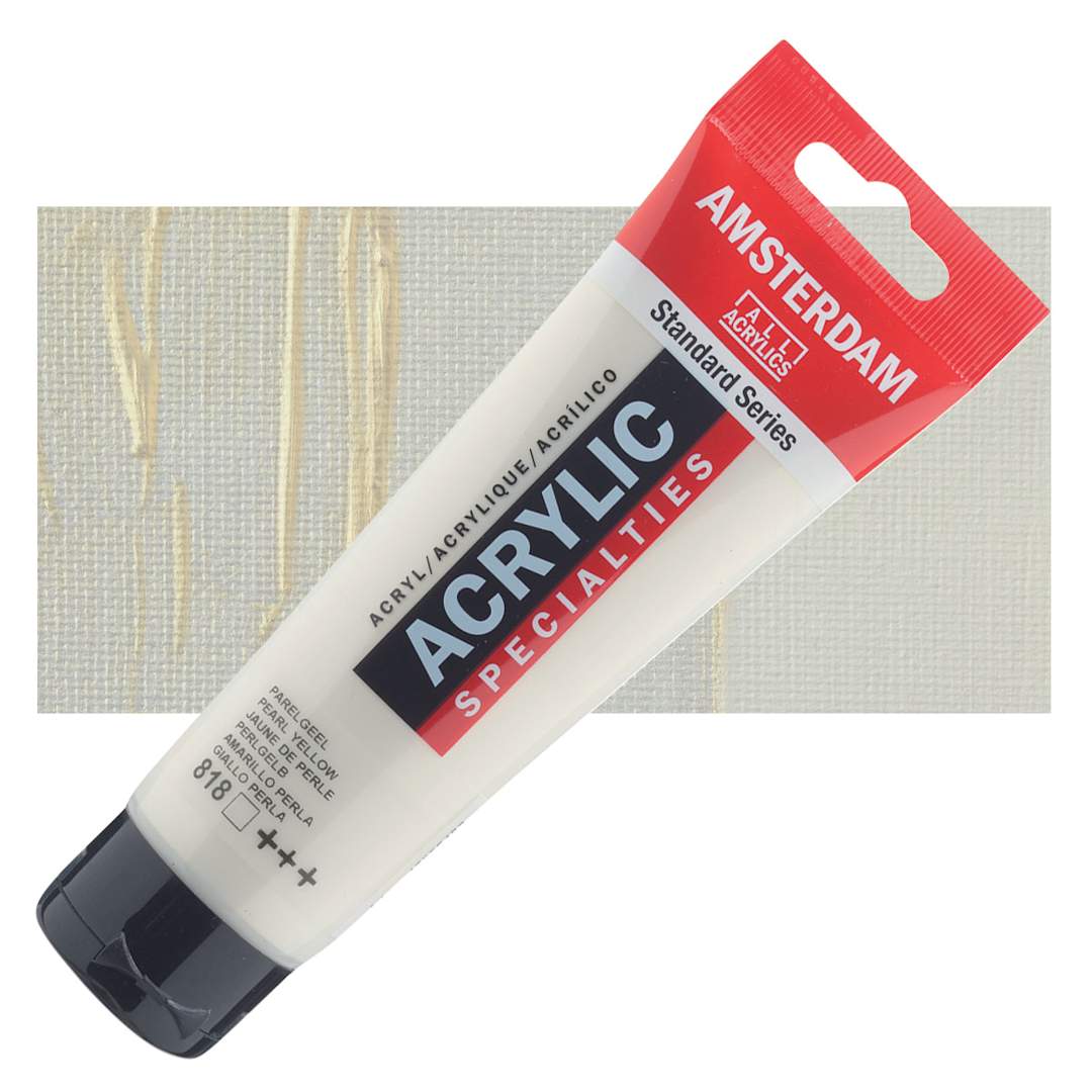 Open in modal - Amsterdam Standard Series Acrylic Paint - Pearl Yellow, 120 ml tube and swatch