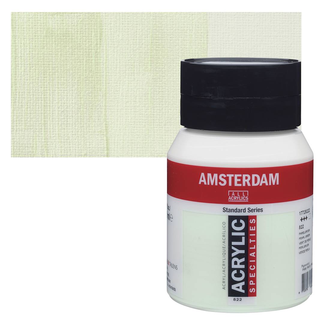 Open in modal - Amsterdam Standard Series Acrylic - Pearl Green, 500 ml bottle and swatch