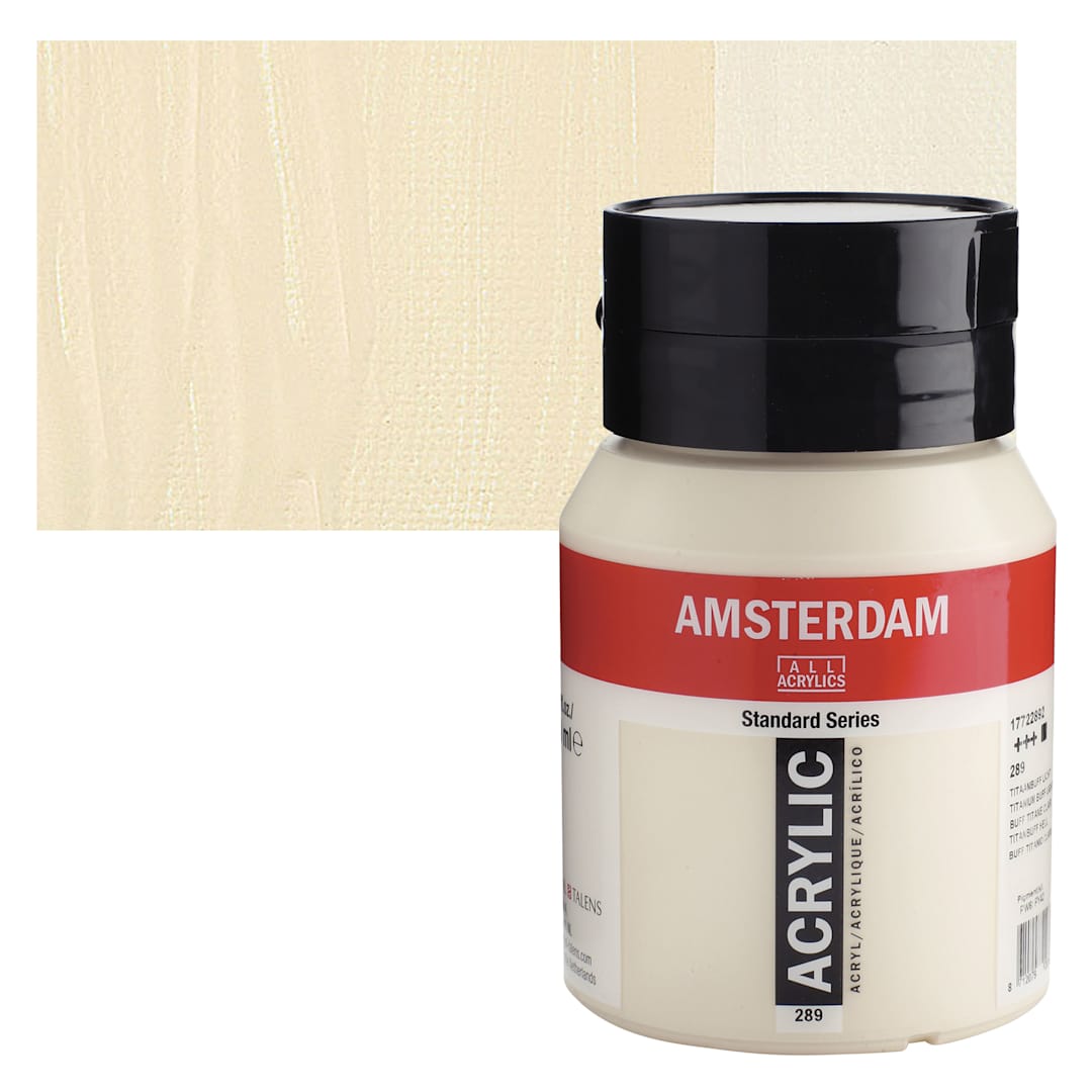 Open in modal - Amsterdam Standard Series Acrylic - Titanium Buff Light, 500 ml bottle and swatch
