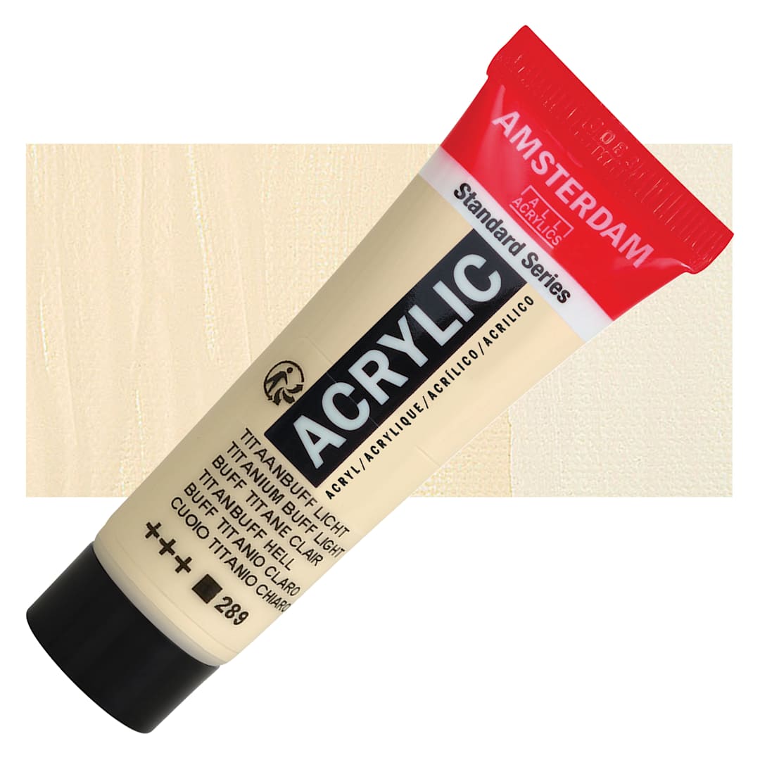 Open in modal - Amsterdam Standard Series Acrylic - Titanium Buff Light, 20 ml Tube and swatch