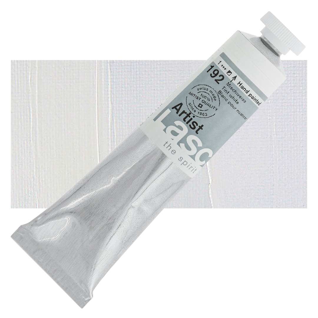 Open in modal - Lascaux Artist Acrylic - Tint White, 45 ml tube and swatch