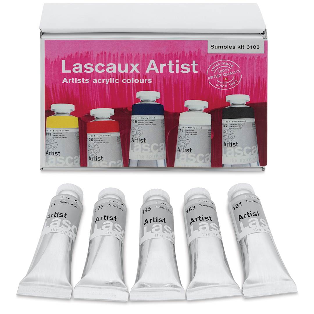Open in modal - Lascaux Artist Acrylics - Sample Set of 5, 15 ml