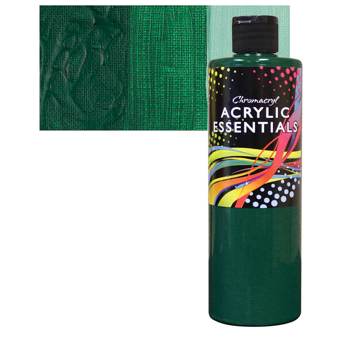 Open in modal - Chromacryl Acrylic Essentials - Green Deep, 500 ml bottle and swatch