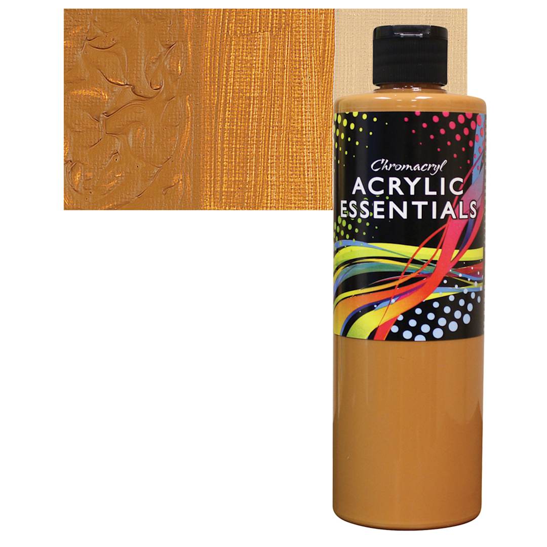 Open in modal - Chromacryl Acrylic Essentials - Raw Sienna, 500 ml bottle and swatch
