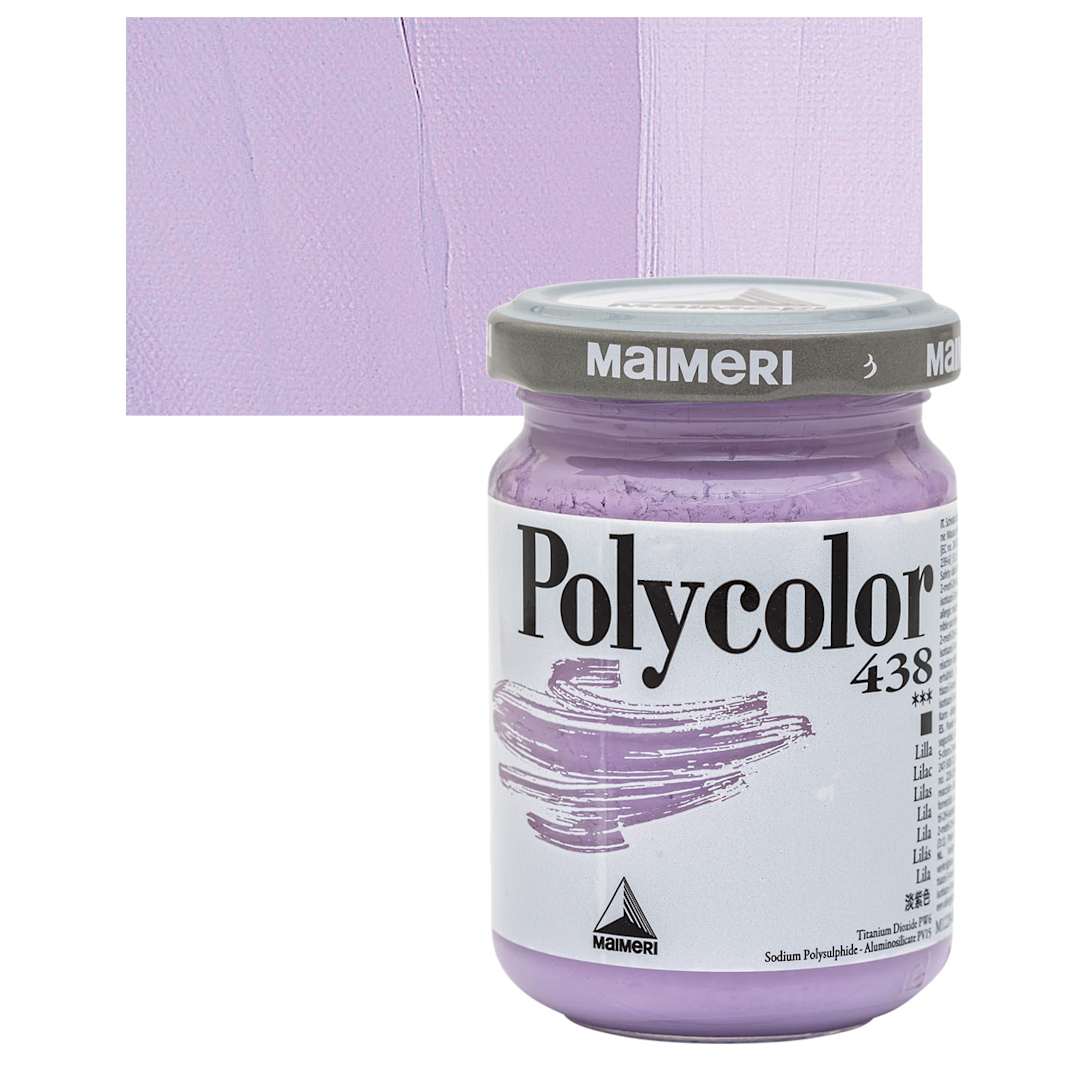 Open in modal - Maimeri Polycolor Vinyl Paint - Lilac, 140 ml jar and swatch