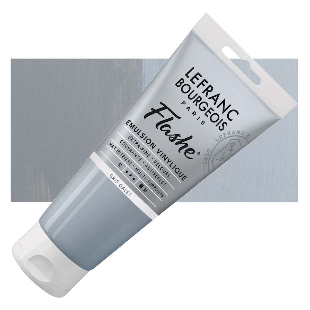 Open in modal - Lefranc & Bourgeois Flashe Vinyl Paint - Stone Gray, 80 ml tube and swatch