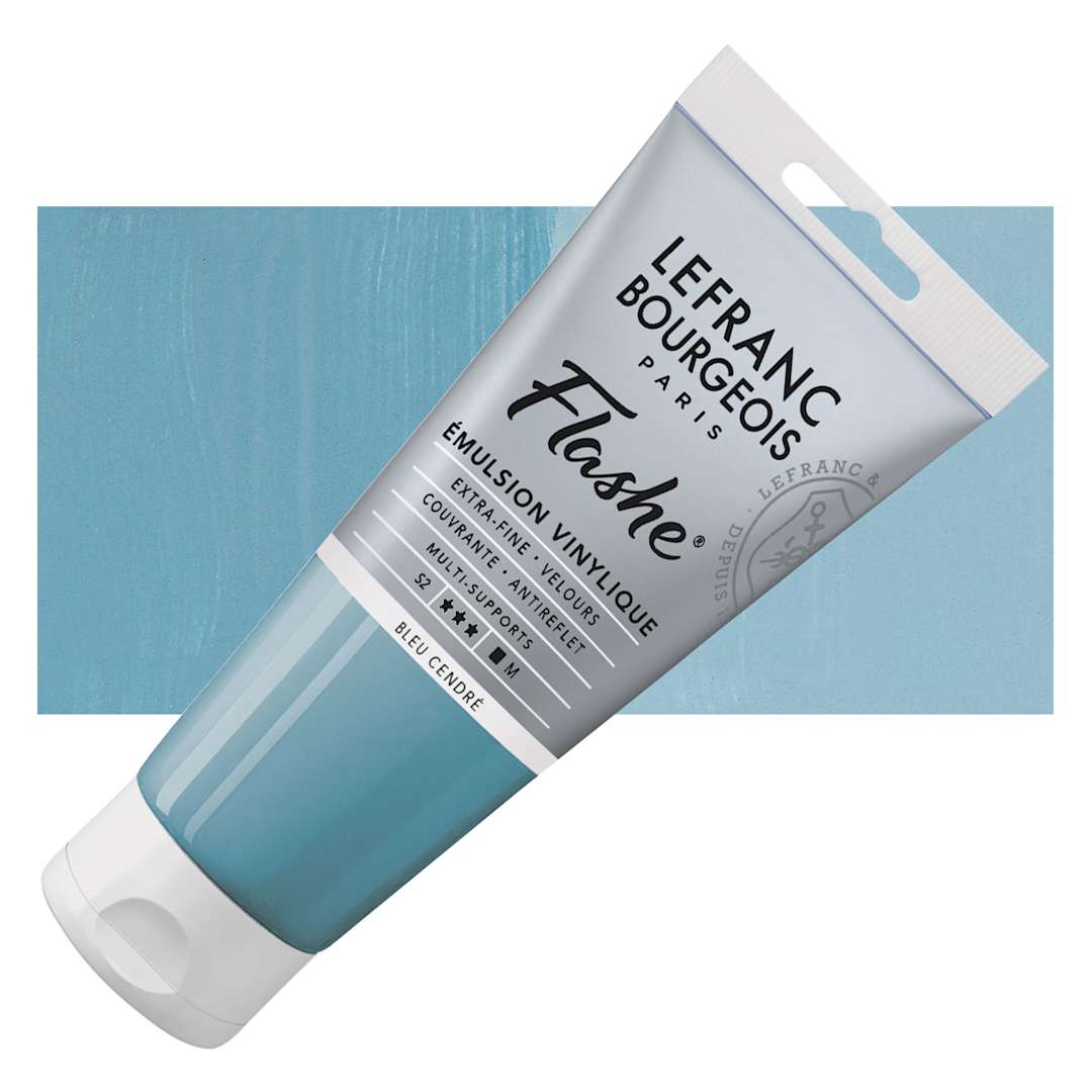 Open in modal - Lefranc & Bourgeois Flashe Vinyl Paint - Blue Ash, 80 ml tube and swatch