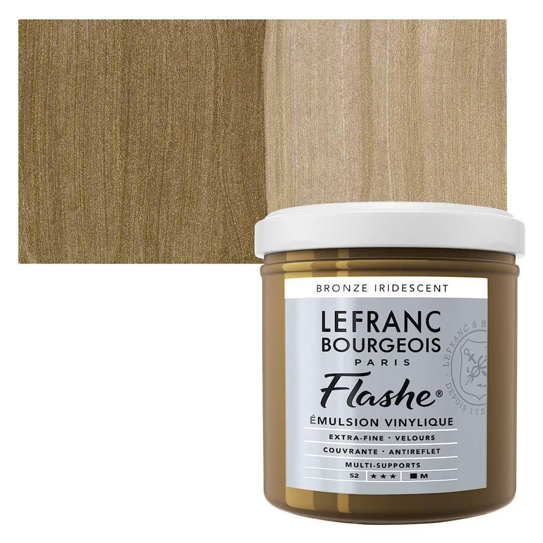Open in modal - Lefranc & Bourgeois Flashe Vinyl Paint - Bronze, 125 ml jar and swatch