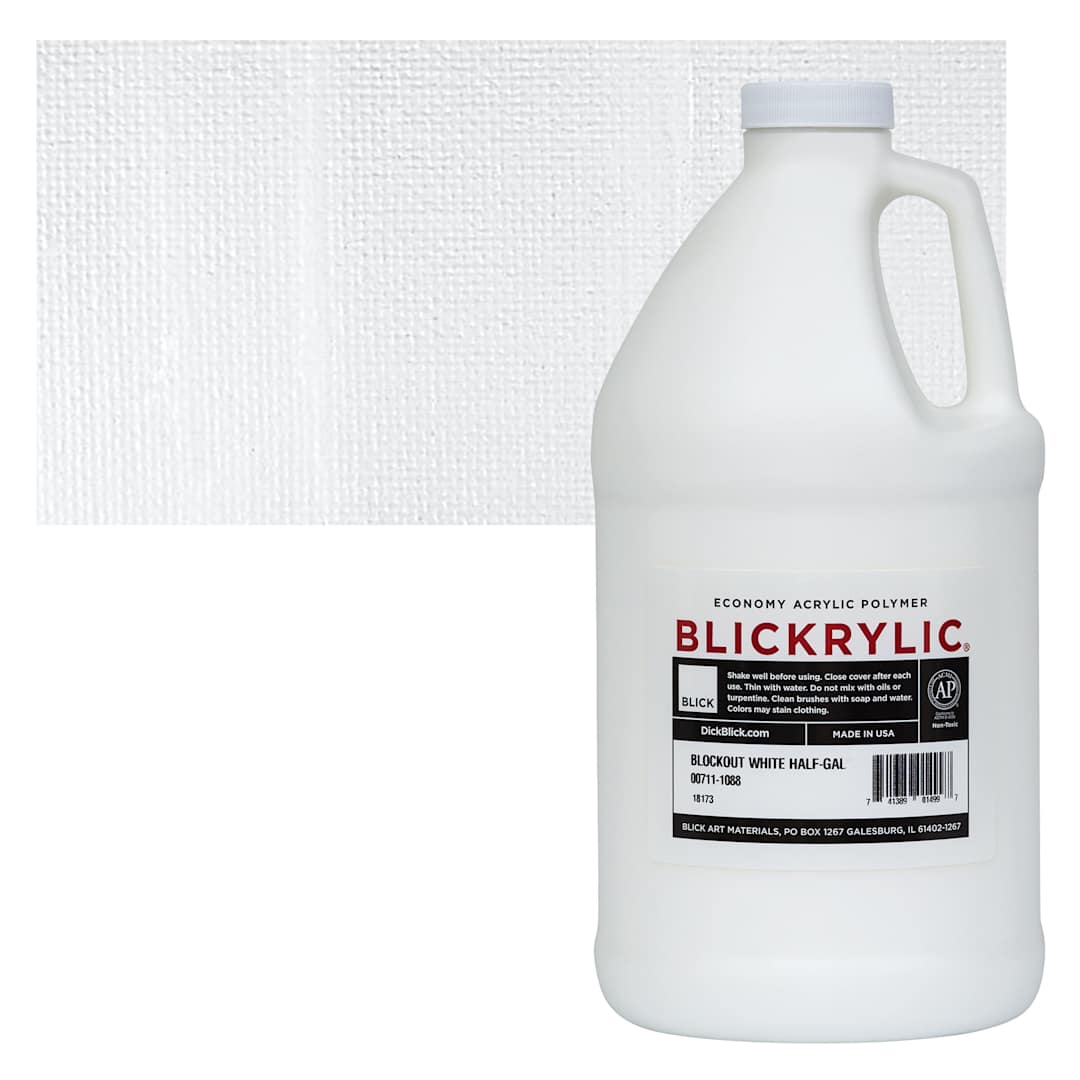 Open in modal - Blickrylic Student Acrylic - Blockout White, Half Gallon and swatch
