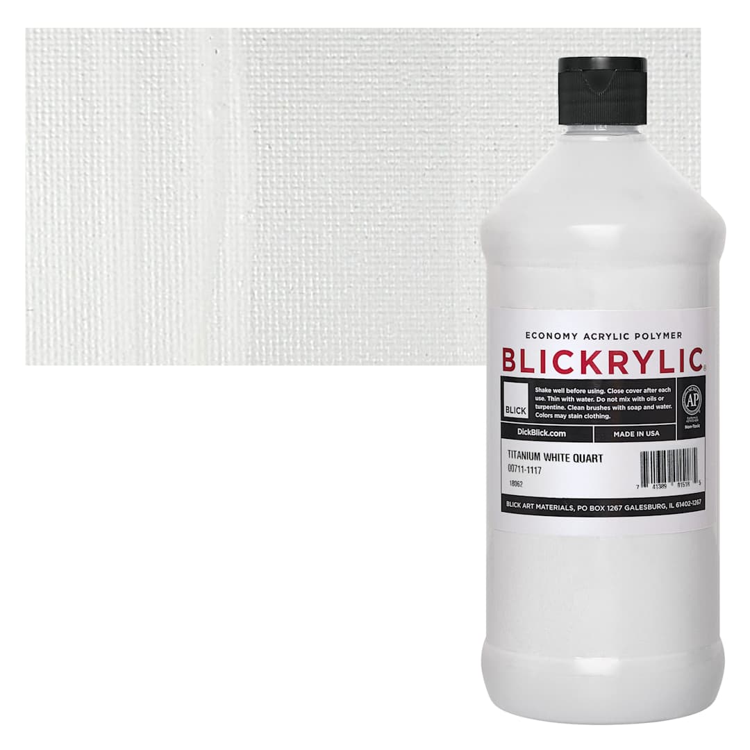 Open in modal - Blickrylic Student Acrylic - Titanium White, Quart and swatch