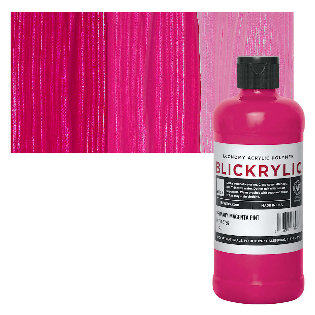 Open in modal - Blickrylic Student Acrylic - Primary Magenta, Pint and swatch