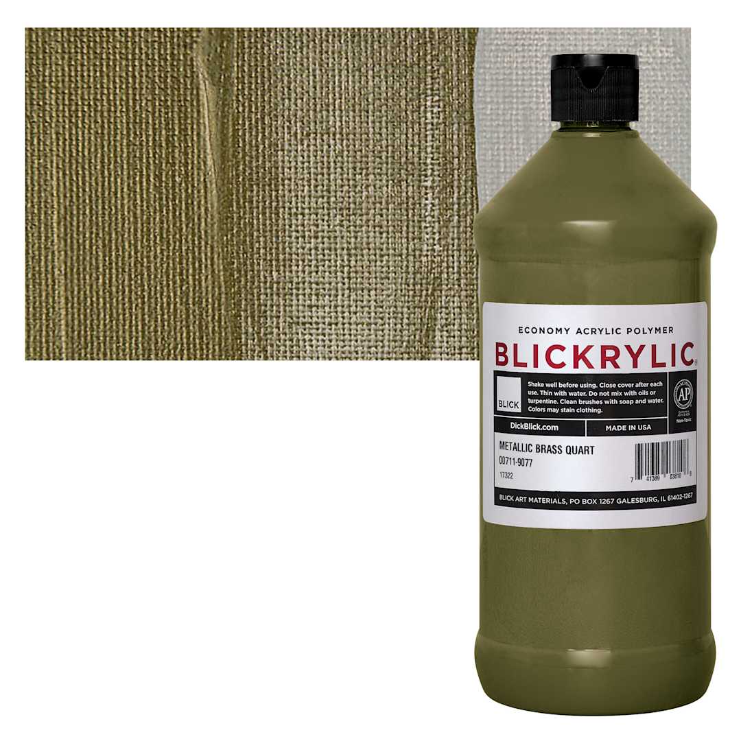 Open in modal - Blickrylic Student Acrylic - Metallic Brass, Quart and swatch